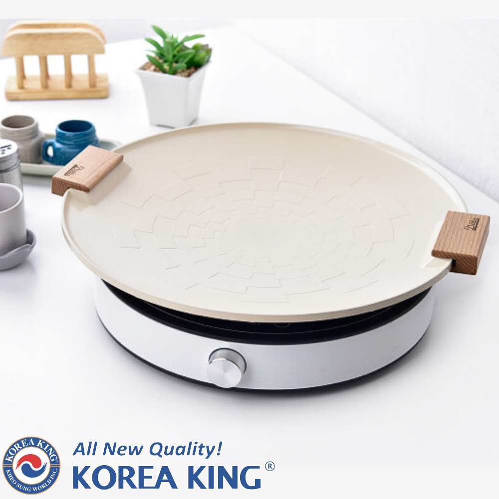 韓國 Korea King | Ditto Series 韓國製韓式天然陶瓷不沾煎烤盤 38cm◉70B006